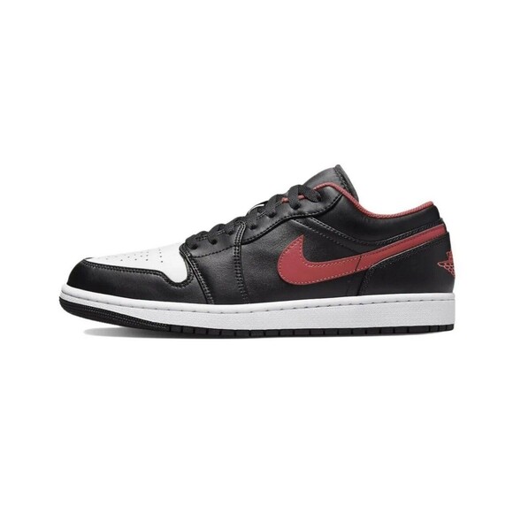 Nike Air Jordan 1 Low Black/Fire Red White 553558-063 Men 8 - Picture 1 of 11